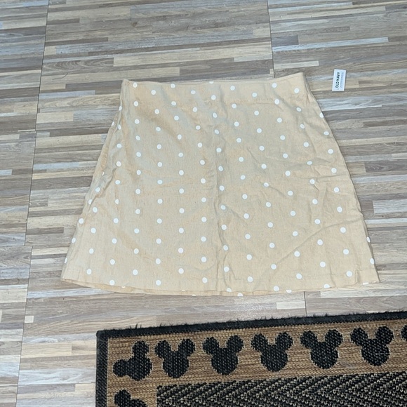 Old navy linen tan and white polka dot aline skirt - Picture 2 of 2